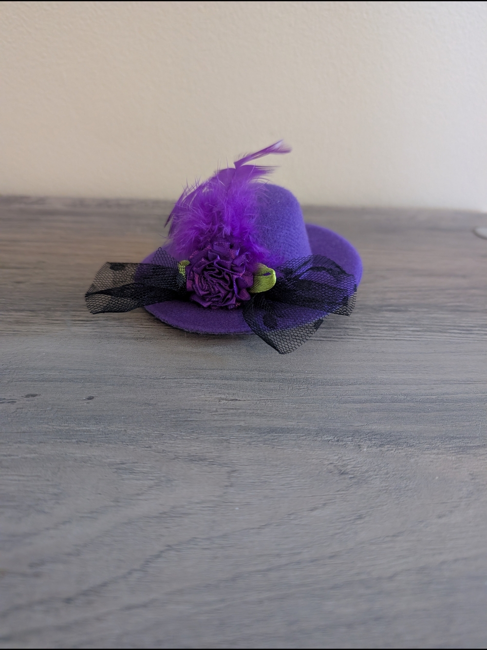 Vibrant Purple Feathered Derby Hat Fascinator